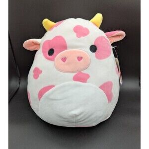 Kellytoy Squishmallows Evangelica the Pink Cow 12 Inch Valentine's Day Plush